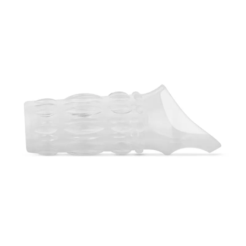 Gerippte offene Penis-Hülle - Transparent