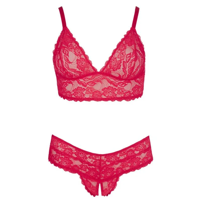 Cottelli Collection - Kruisloze Kanten Lingerieset