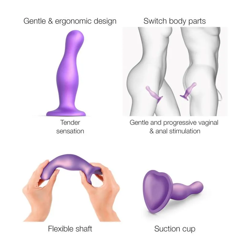 Strap-On-Me - Dildo Plug Curvy Metallic Purple L