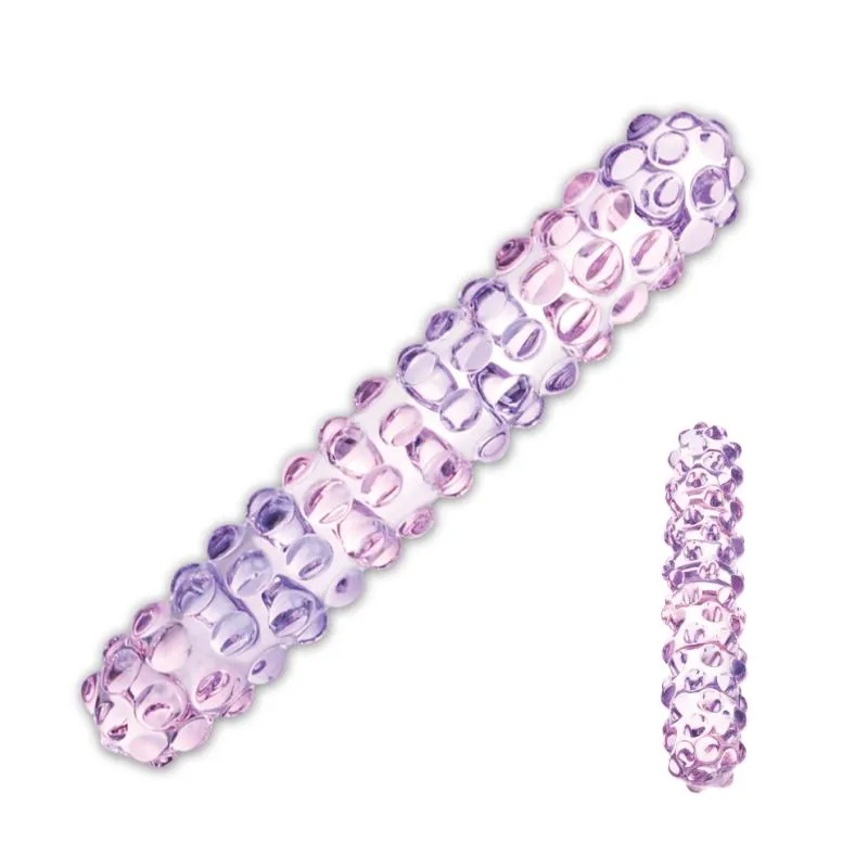 GLAS – PURPLE ROSE Nubby Glass Dildo – Lila