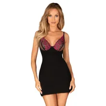 Obsessive - Rosenty Babydoll & String - Schwarz/Lila Obsessive - Rosenty Babydoll & String - Schwarz/Lila