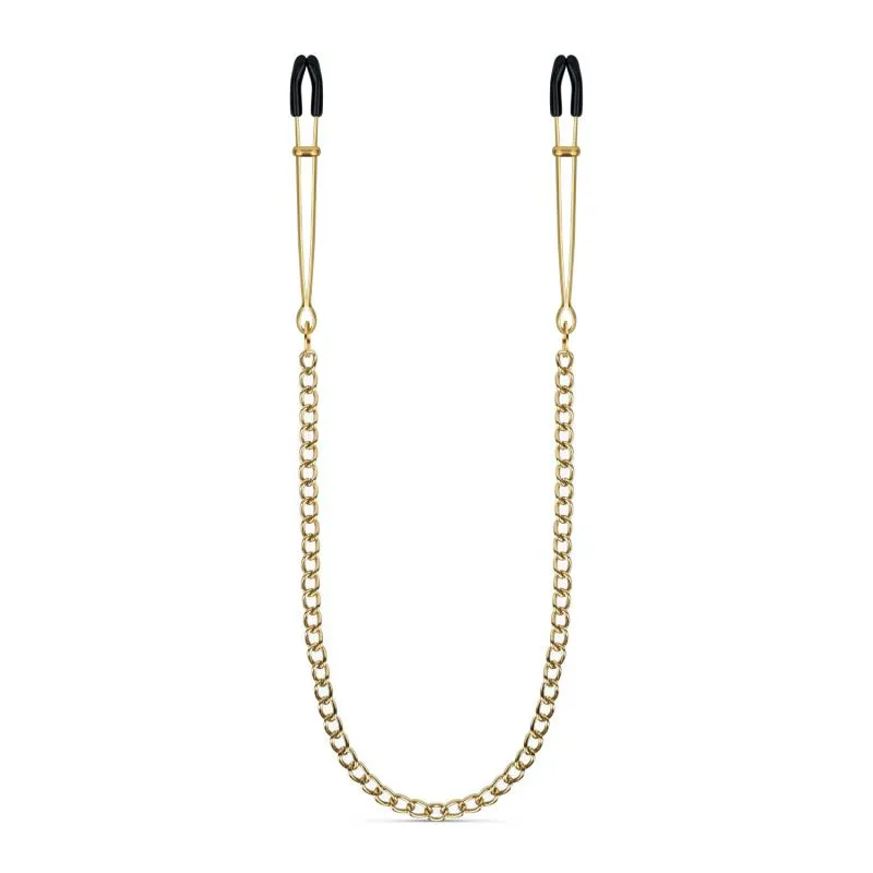 Goldene Brustwarzenklemmen mit Kette