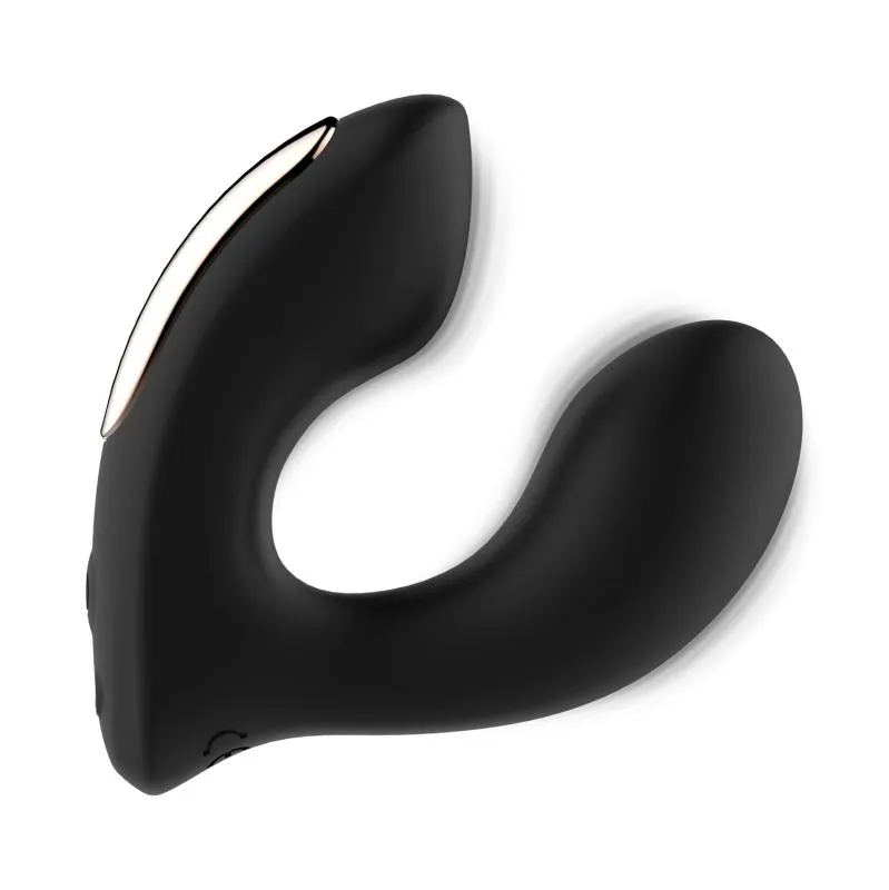 Rosy Gold – Tragbarer Vibrator mit Luxus Ladeetui – Schwarz