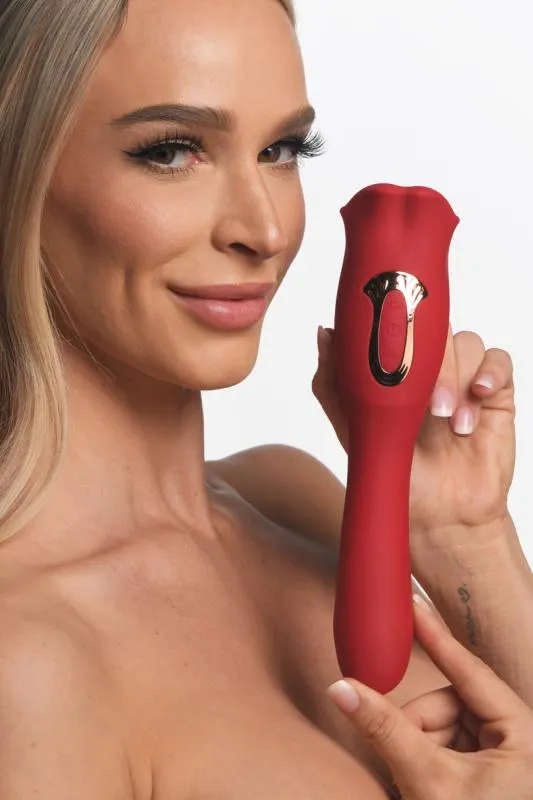 Lickgasm Kus + Doppelseitiger Kuss Vibrator - Rot