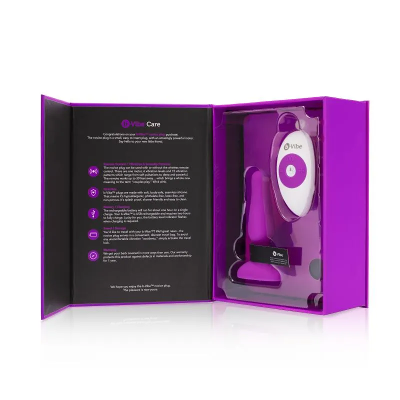 B-Vibe - Novice Remote Control Plug Fuchsia