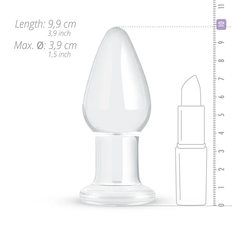 Gildo »Transparent« Analplug aus Glas - 9.4cm