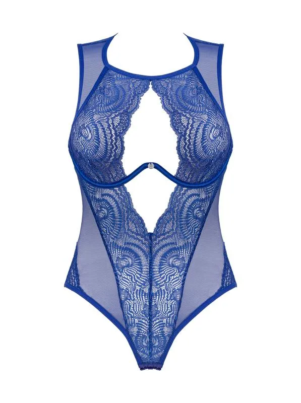 Giselia Spitzen-Bodysuit - Blau