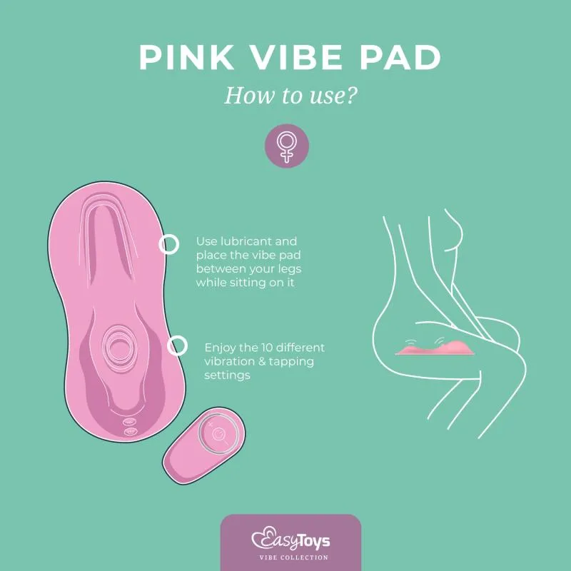 EasyToys – Vibe Pad Klopf- und Vibrationspad mit Fernbedienung – Rosa