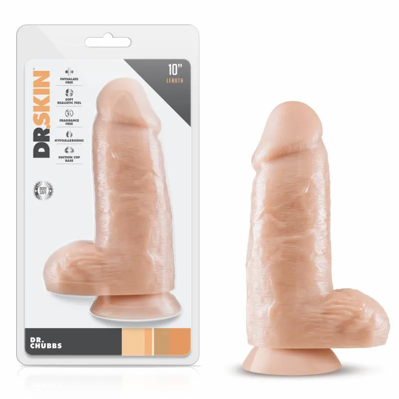 Dr. Skin »Dr. Chubbs« Realistischer Dildo mit Saugnapf - 25,4 cm - Vanille
