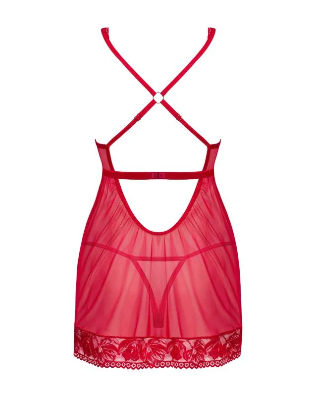 Sexy Babydoll und String - Rot