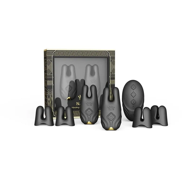 Zalo - Nave Wireless Vibrating Nipple Clamps Obsidian Black