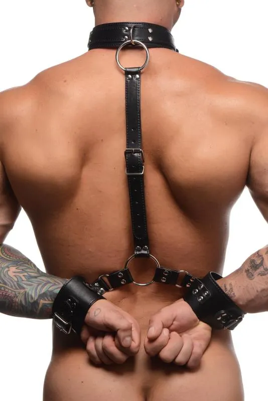 Halsband mit Manschetten Fessel-Set - Schwarz