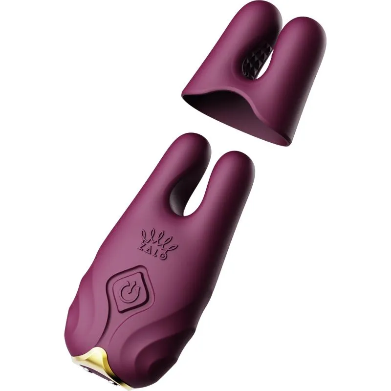 Zalo - Nave Wireless Vibrating Nipple Clamps Velvet Purple