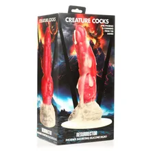 XR Brands - Resurrector Phoenix Spritzender Silikon-Dildo - Rot/Weiß XR Brands - Resurrector Phoenix Spritzender Silikon-Dildo - Rot/Weiß