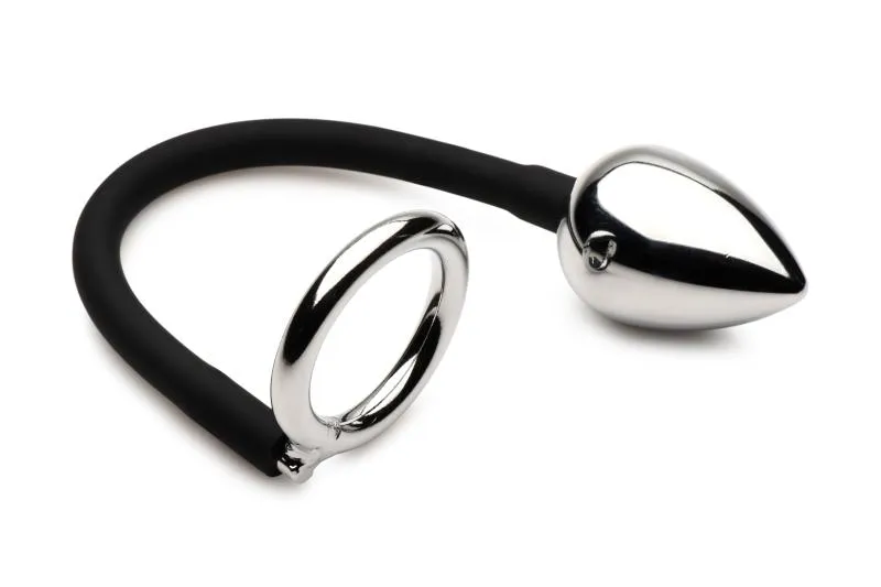 Master Series »Tug + Plug« Penisring mit Analplug