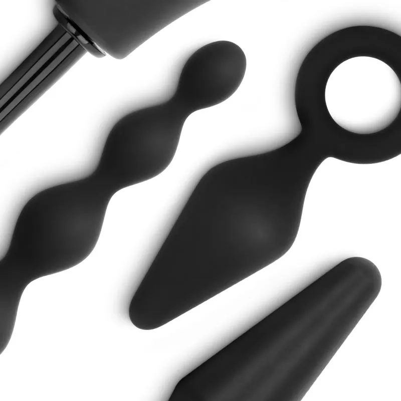 Analplug Set mit Dusche - Schwarz