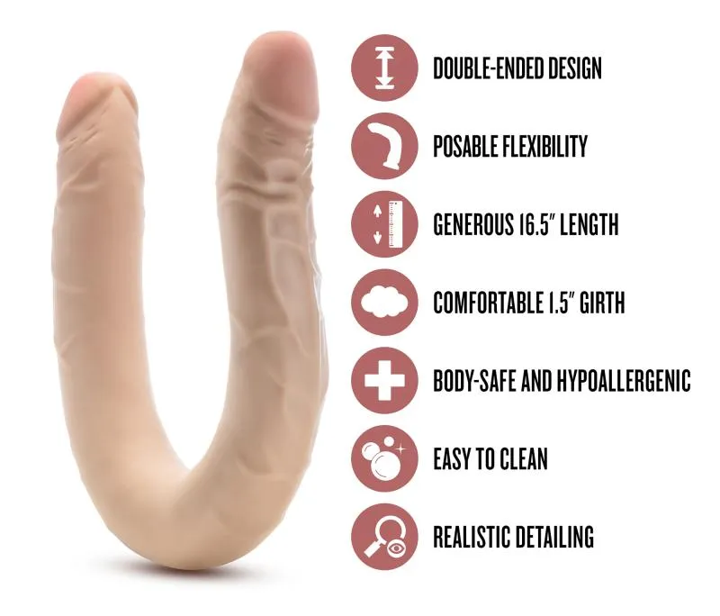 Dr Skin - Dr. Skin Plus 16,5” Biegsamer Doppel-Dildo Beige