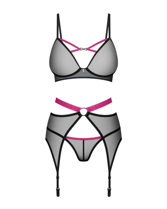 Obsessive - Novenes 3-teiliges Set - Schwarz/Lila