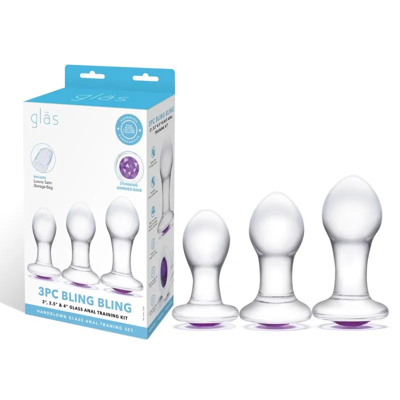 Glas - Bling Bling Glass 3 pc Anal Training Kit
