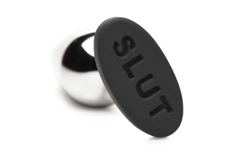 XR Brands - Butt Slut Metall & Silikon Butt Plug - Silber