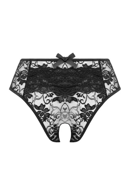 Christine - Sexy Lace Crotchless Panty - Schwarz
