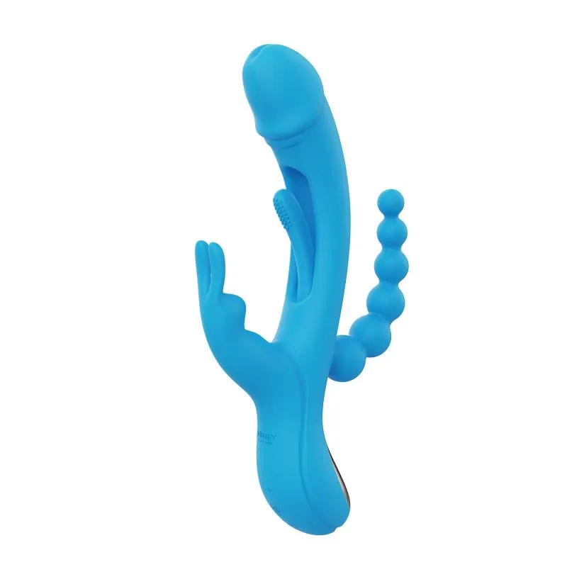 HoneyPlayBox - Trilux Kinky Finger Rabbit Vibrator - Blau