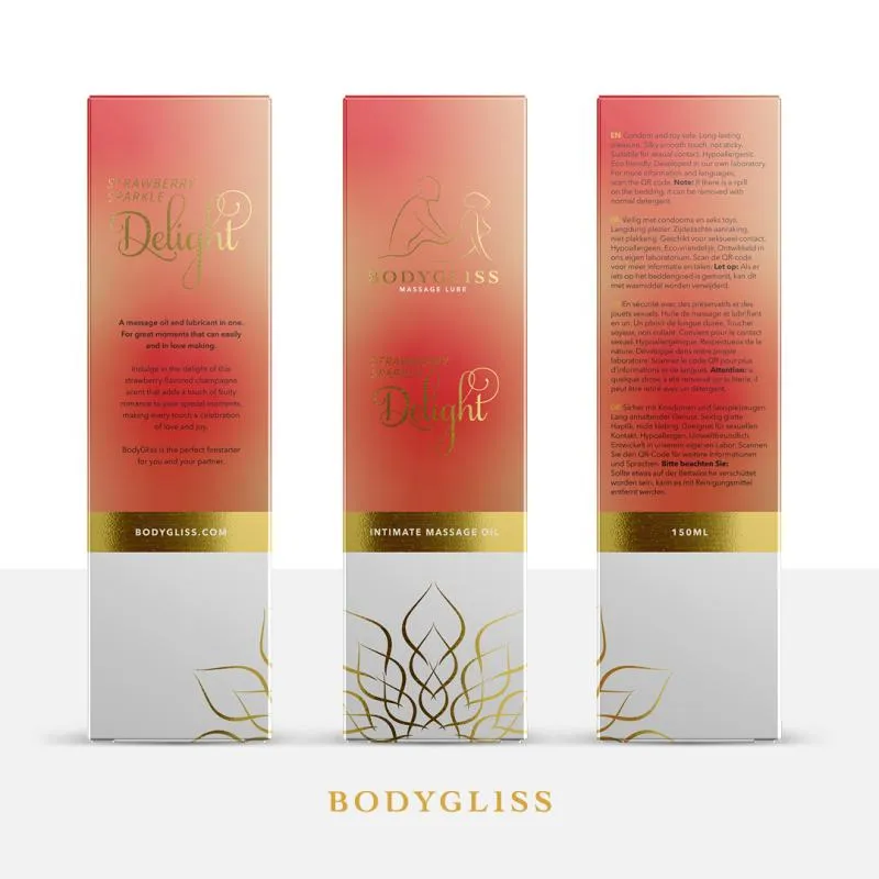 BodyGliss - Massageöl und Gleitmittel in 1 Erdbeere & Champagner - 150 ml