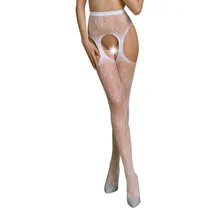 Passion ECO - Strumpfhose mit offenem Schritt und Strapshalter - Weiß Passion ECO - Strumpfhose mit offenem Schritt und Strapshalter - Weiß