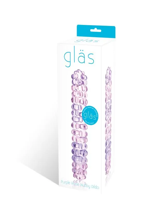 GLAS – PURPLE ROSE Nubby Glass Dildo – Lila