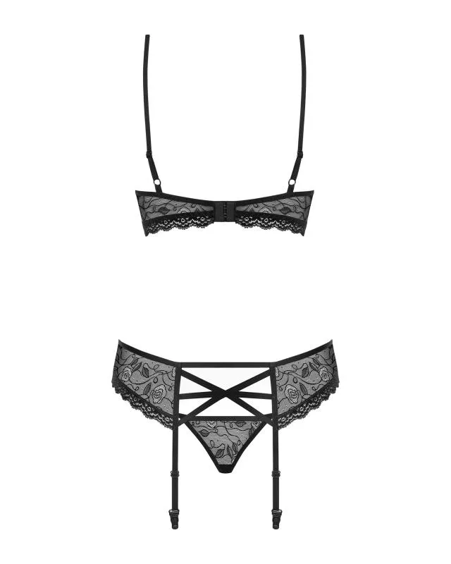 Obsessive - Fabulous Jarretel-Set - Schwarz