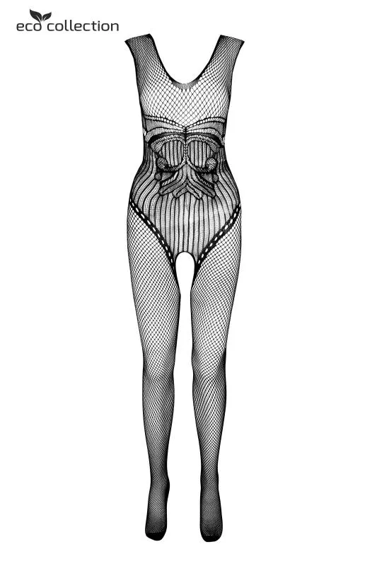Catsuit mit offenem Schritt schwarz