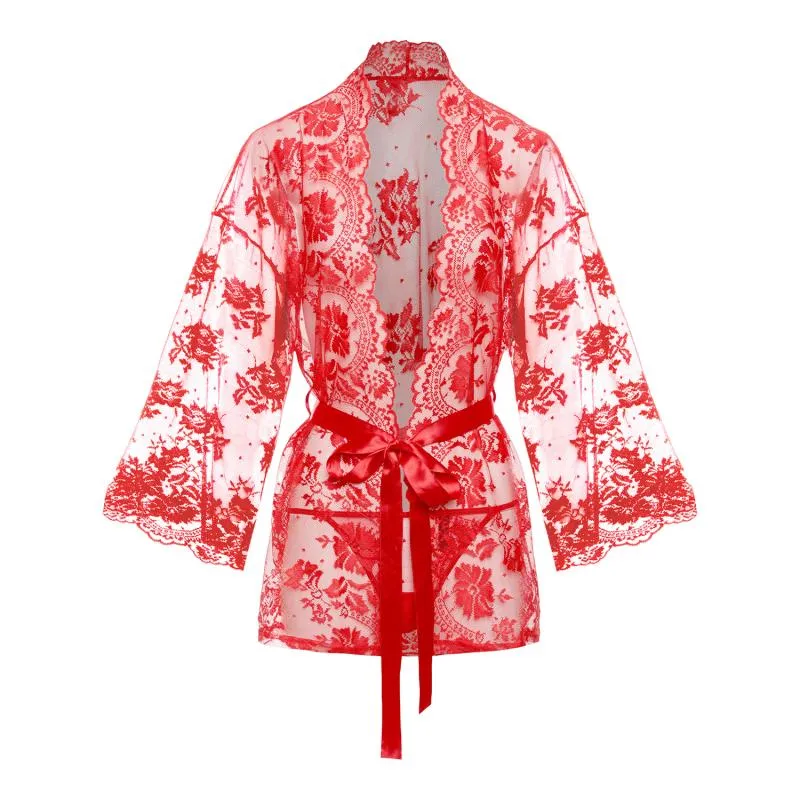 Christine - Spitzen-Kimono Graceful - Rot