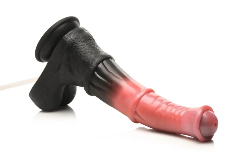 XR Brands - Zentauren-Explosions-Spritzender Silikon-Dildo - Schwarz/Rot