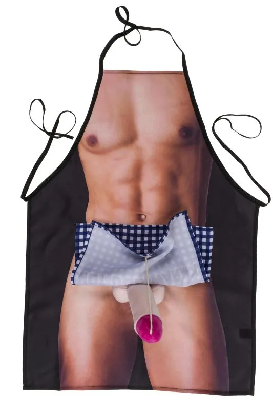 Küchenschürze - Männlicher Körper mit überraschendem Penis