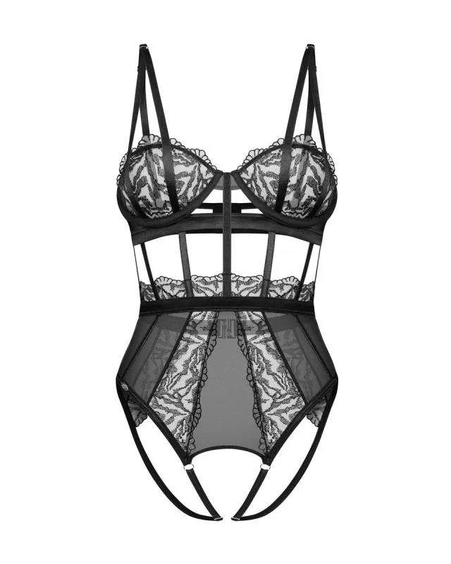 Obsessive – Bodysuit Offener Schritt – Schwarz