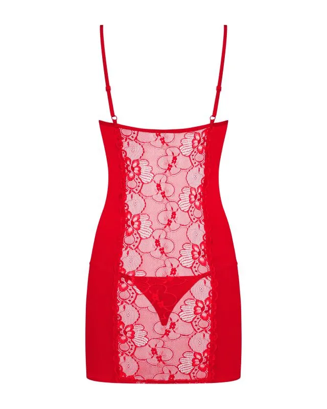 Obsessive Kleid Transparent Rot