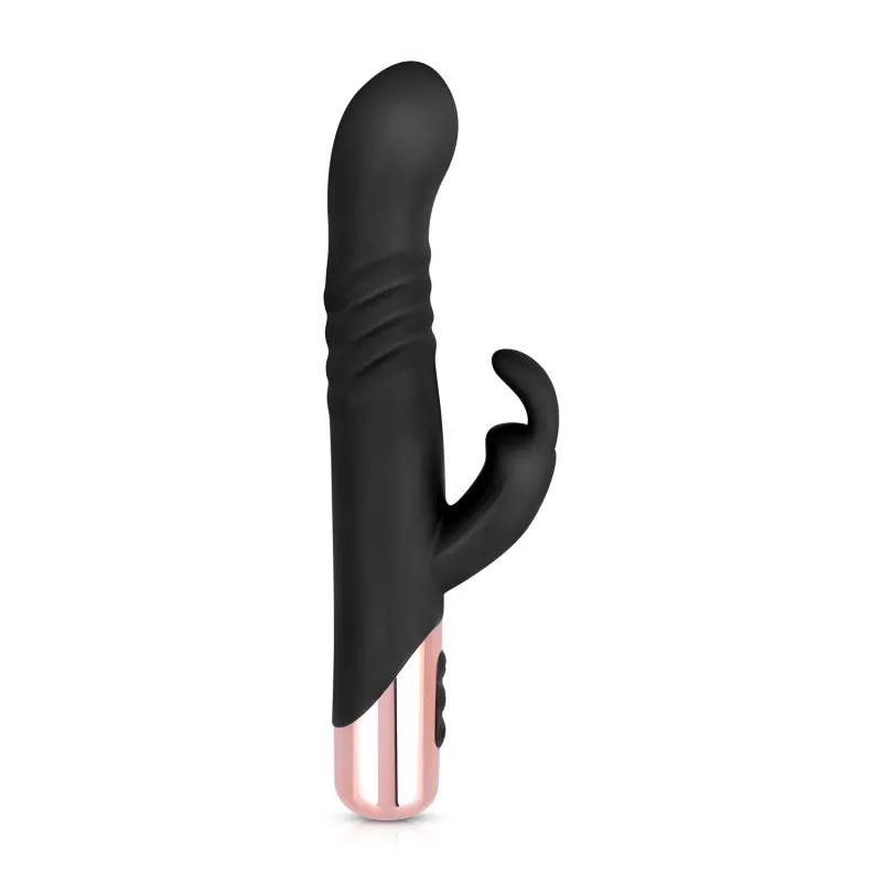 Rosy Gold - Rabbit Vibrator mit Stoßfunktion - Schwarz