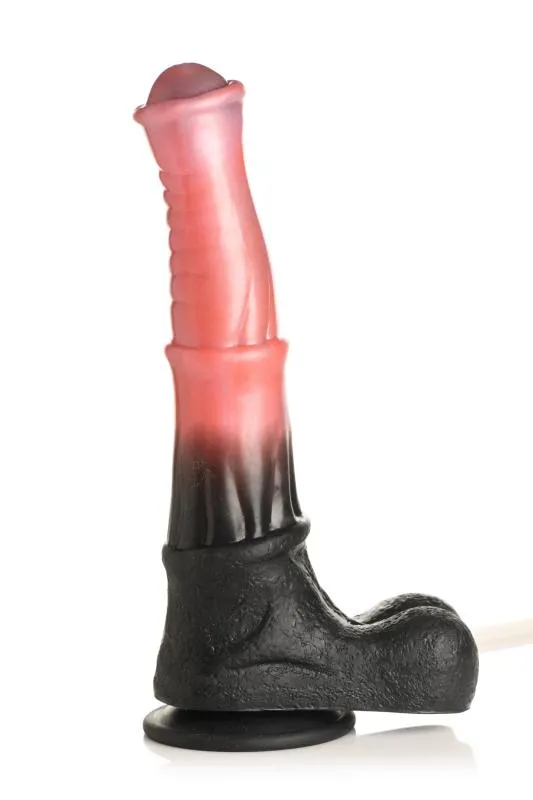 Creature Cocks - Zentauren-Explosions-Spritzender Silikon-Dildo - Schwarz/Rot