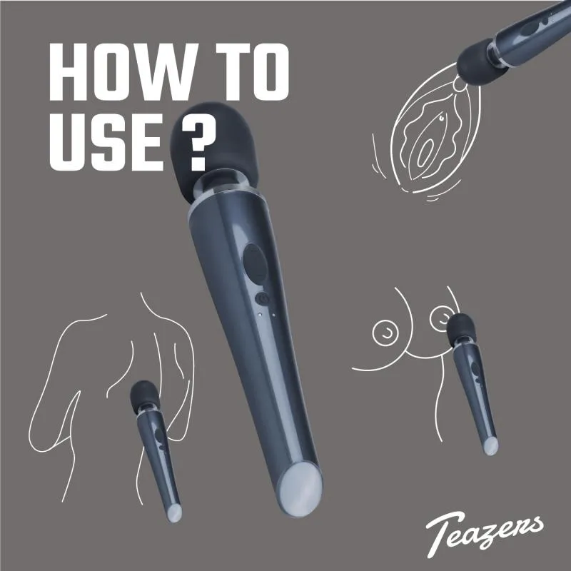 Teazers – Black Lightning Wand Vibrator – Schwarz