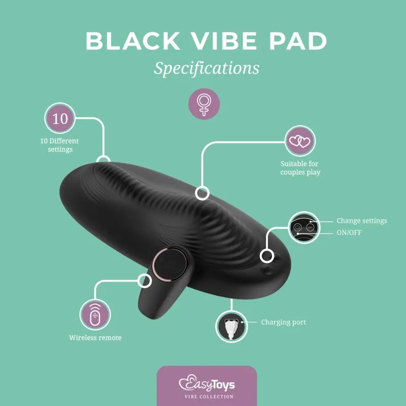 EasyToys – Vibe Pad Vibrationspad mit Fernbedienung – Schwarz