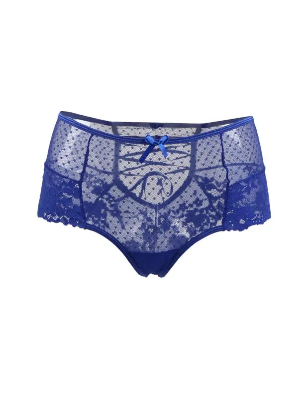 Luxus-Slip mit Spitze - Blau