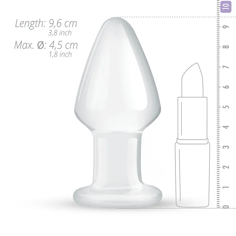 Gildo »Transparent« Analplug aus Glas - 9.5cm