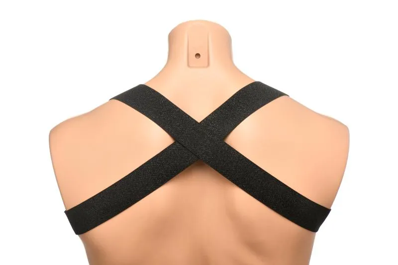 XR Brands - Brustgeschirr mit Armbändern - Schwarz