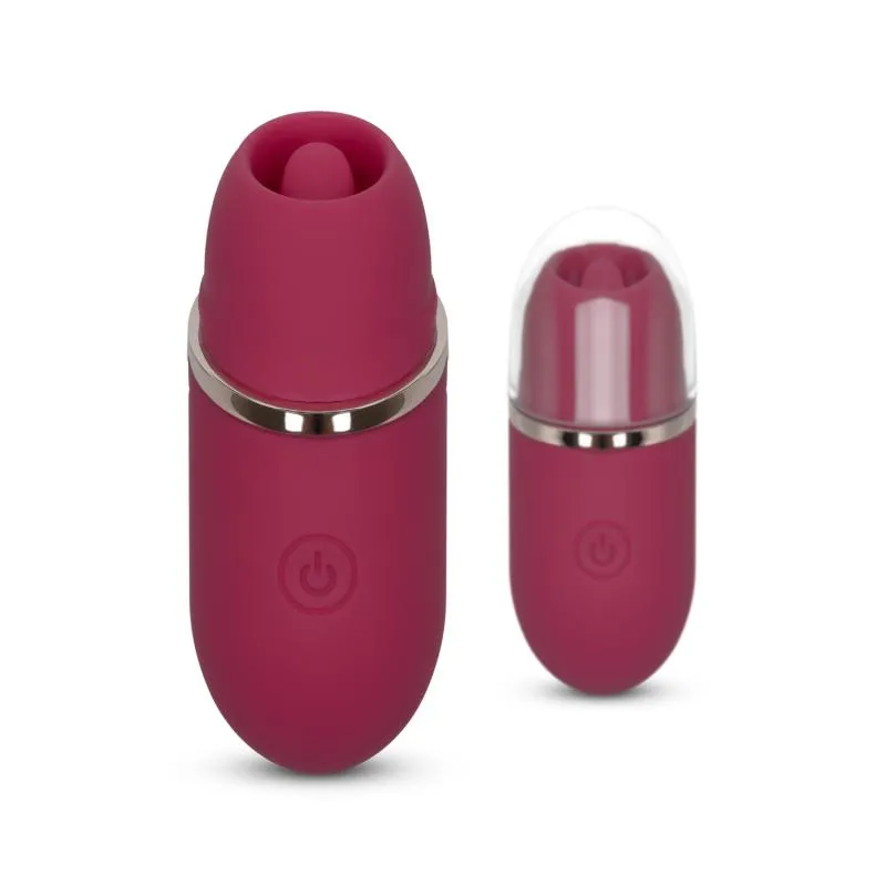 Zungen-Vibrator mit Schutzkappe - Pink
