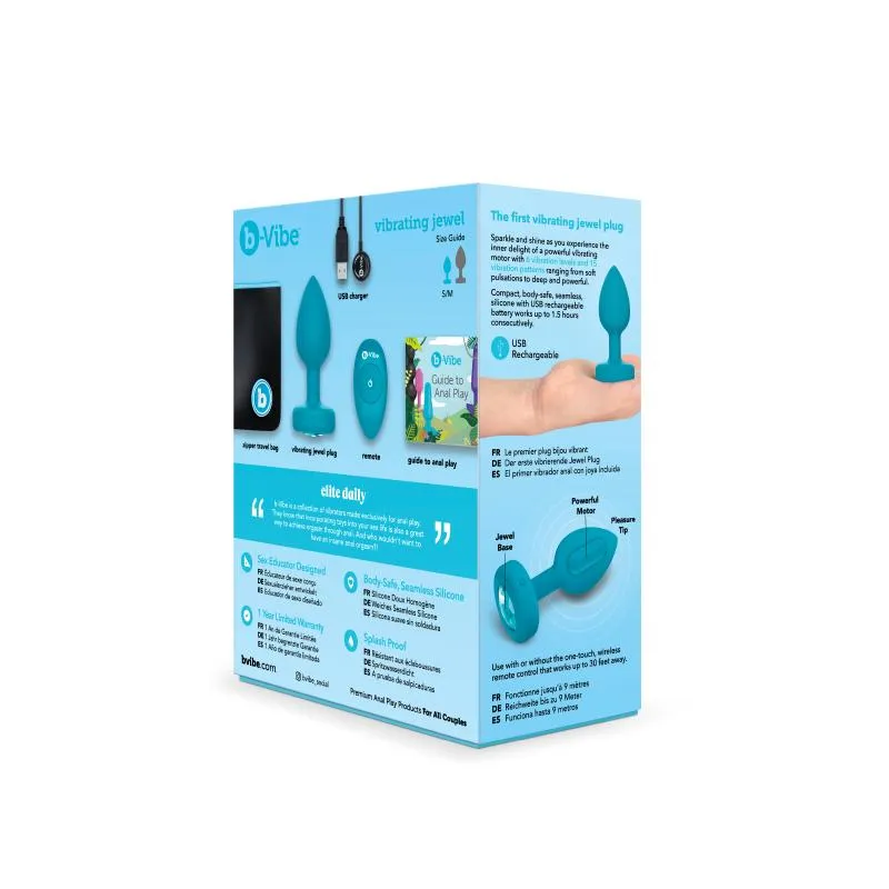 B-Vibe - Vibrating Jewel Plug S/M Aquamarine