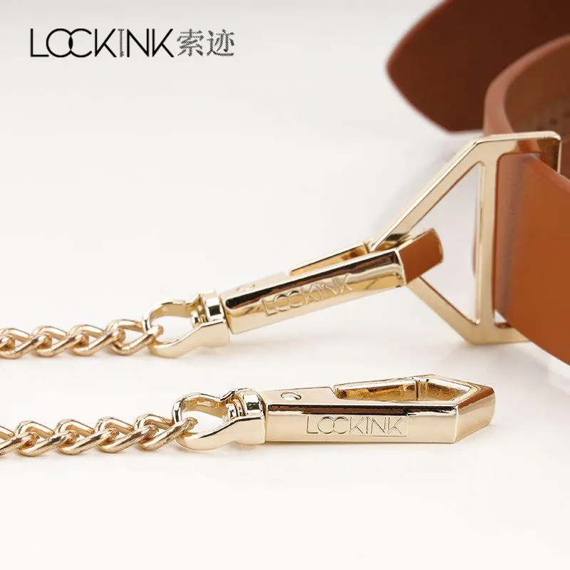 LOCKINK - Halsband mit Leine Set - braun