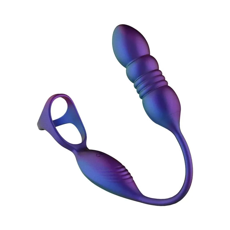 Hueman - Deep Impact Cock- & Ballring - Stoßender Prostatastimulator