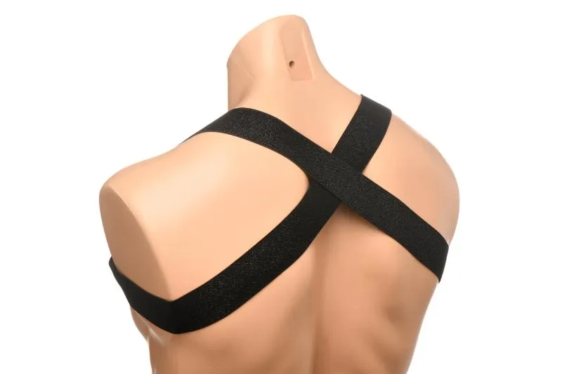 XR Brands - Brustgeschirr mit Armbändern - Schwarz