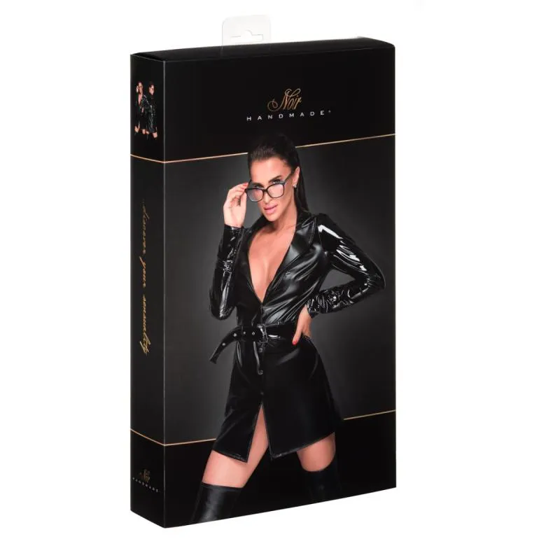 Noir Handmade – Trendy Trenchcoat – Schwarz Powerwetlook