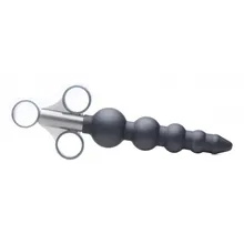 Gleitmittelapplikator aus Silikon mit abgestuften Perlen Gleitmittelapplikator aus Silikon mit abgestuften Perlen